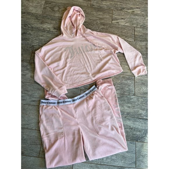 Juicy Couture‎ Sweatsuit Y2K Joggers Track Set Pink Barbiecore Large Womens - Picture 2 of 13